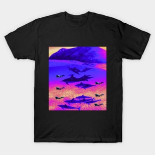 Colorful Swim With Dolphins T-Shirt